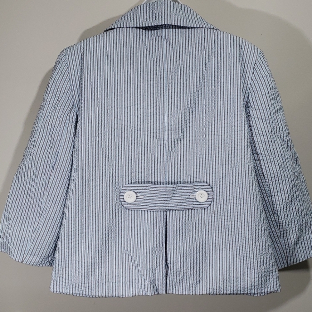 JUDITH HART- Seersucker Blue Blazer/ Jacket, Sz 8 - Picture 4 of 8